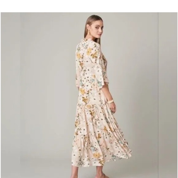 Spartina 449 Floral Maxi Dress in Cream and Yellow - Picture 2 of 2